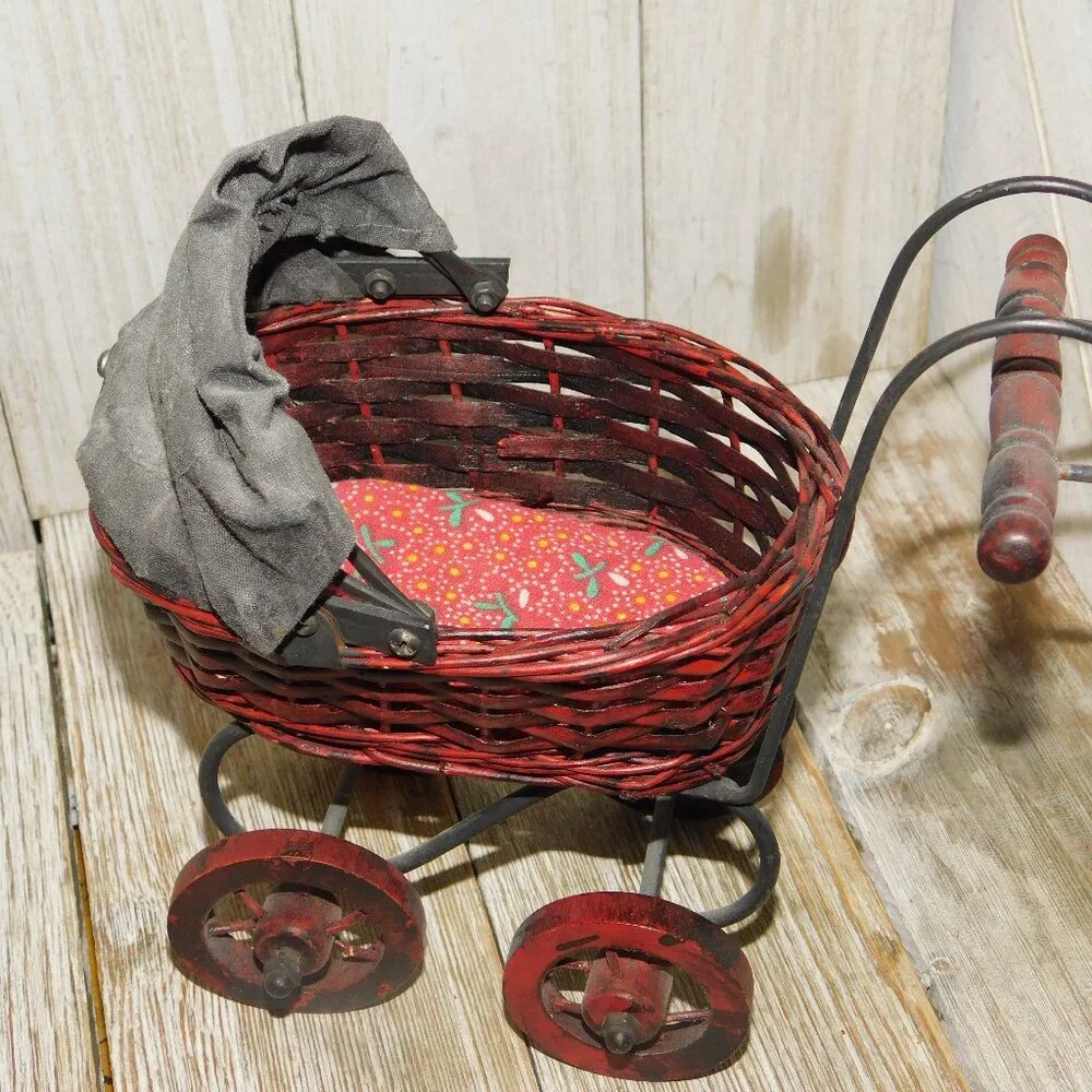 Doll Buggy Wicker, Vintage Doll Buggy,